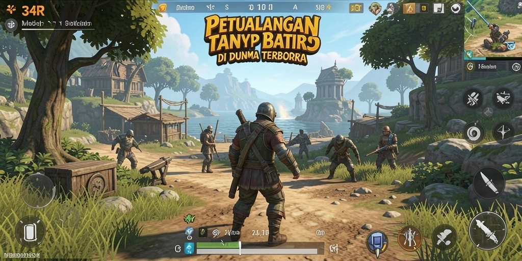 Tangkapan layar menampilkan aksi mendebarkan di dunia terbuka 34R.