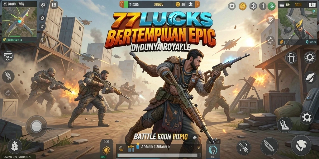 Gameplay seru di 77LUCKS dengan aksi Battle Royale.