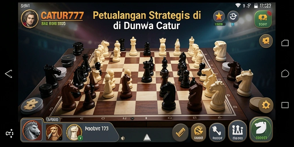Screenshot gameplay <strong>CATUR777</strong> menunjukkan aksi petualangan yang menarik dan strategi catur yang mendebarkan.