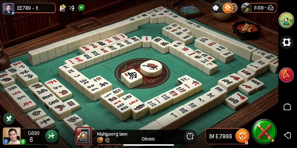 Tampilan gameplay menarik yang menampilkan ubin Mahjong.