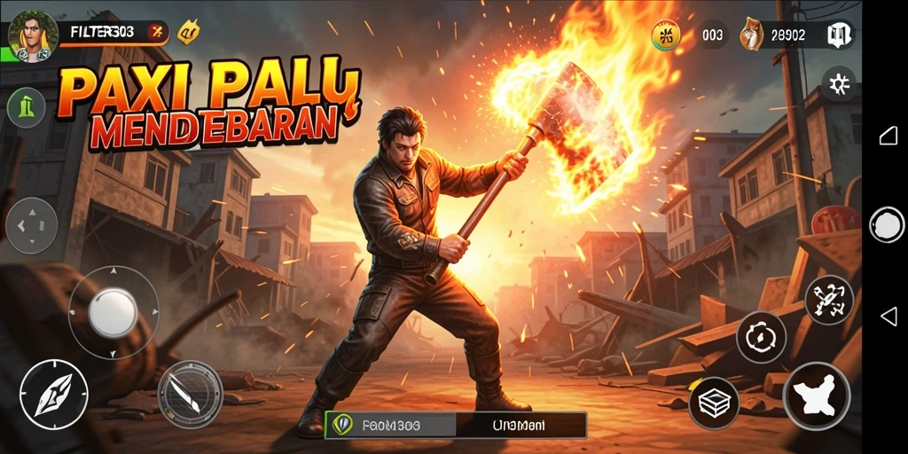 Tampilan aksi mendebarkan dalam gameplay FILTER303.