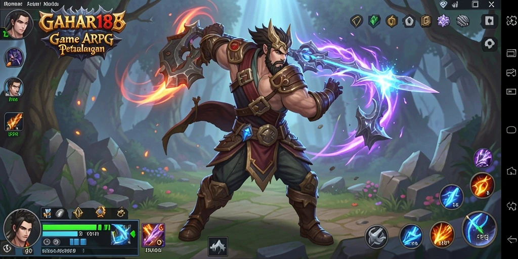 Screenshot gameplay GAHAR188 menunjukkan pertarungan epik dan eksplorasi dunia luas.