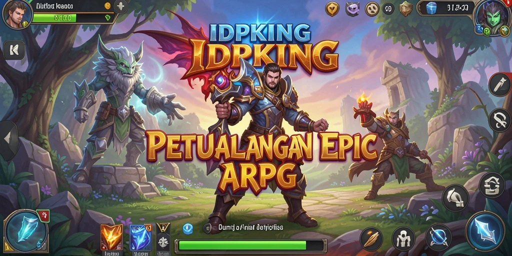 Gameplay seru IDPKING dengan pertempuran intens dan eksplorasi dunia yang luas.