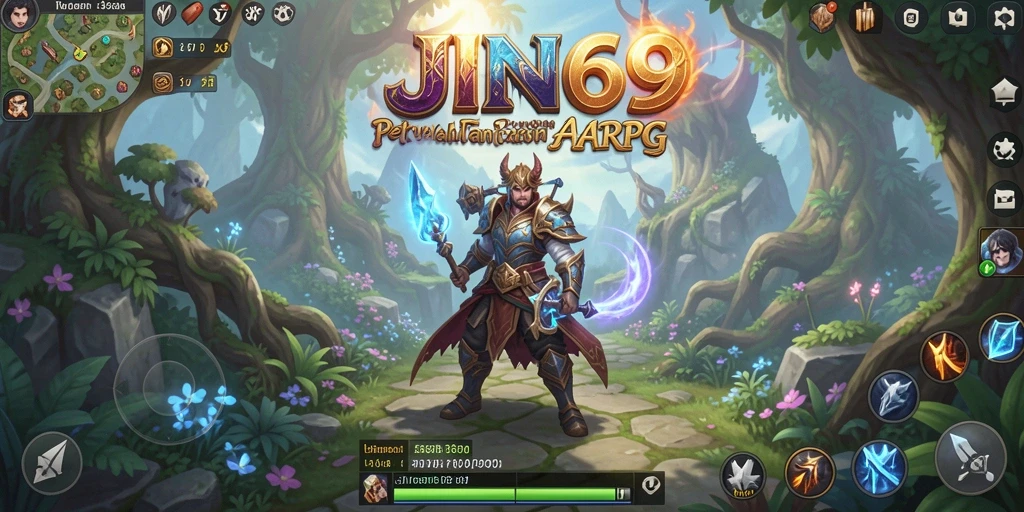 Screenshot gameplay JIN69 menunjukkan pertarungan epik dan grafis menawan.