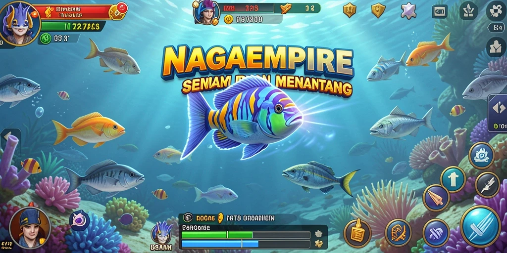 Tampilan gameplay seru dalam NAGAEMPIRE yang penuh warna.