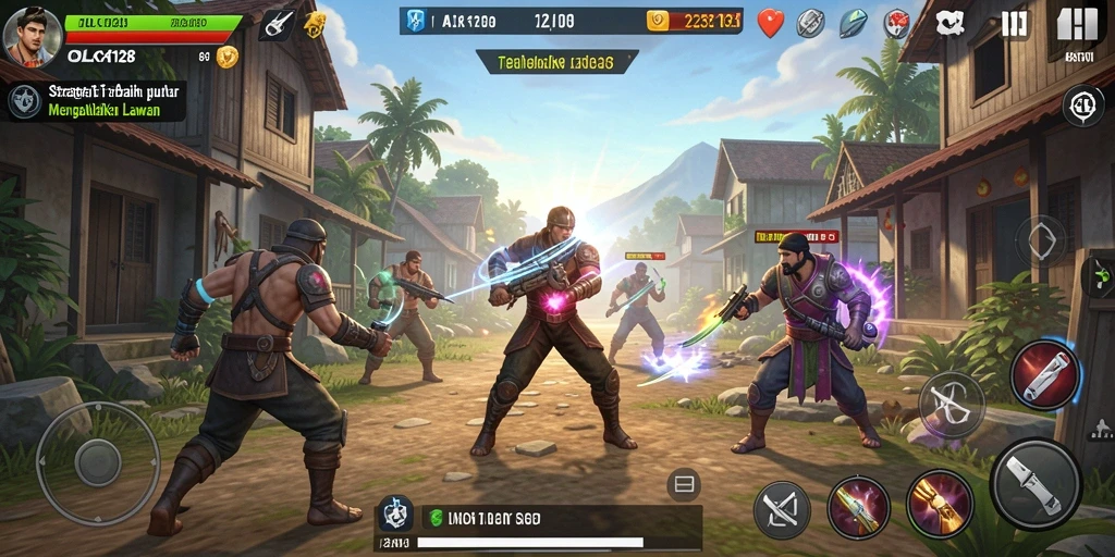 Tangkapan layar menampilkan gameplay strategis yang mendebarkan dari OLX128.