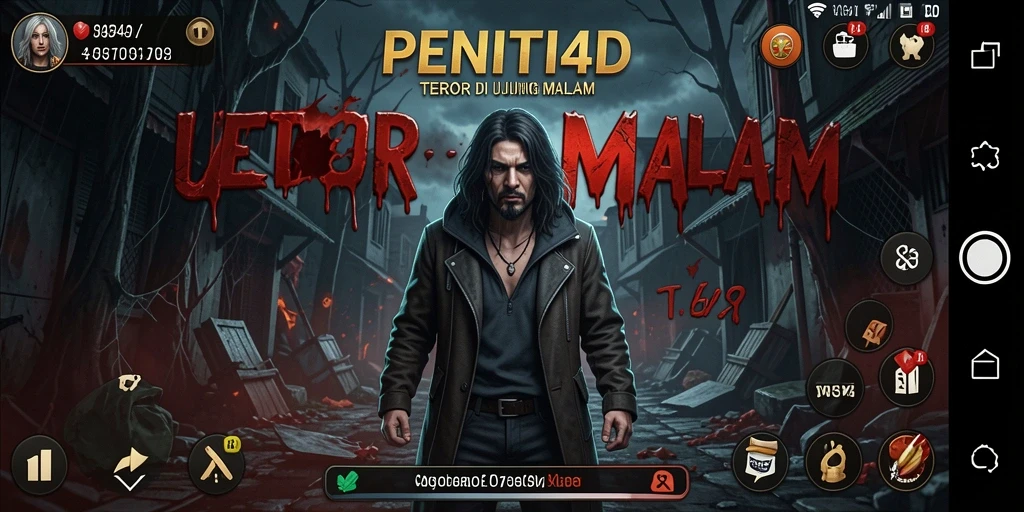 Screenshot PENITI4D menampilkan momen mencekam dalam atmosfer horor.