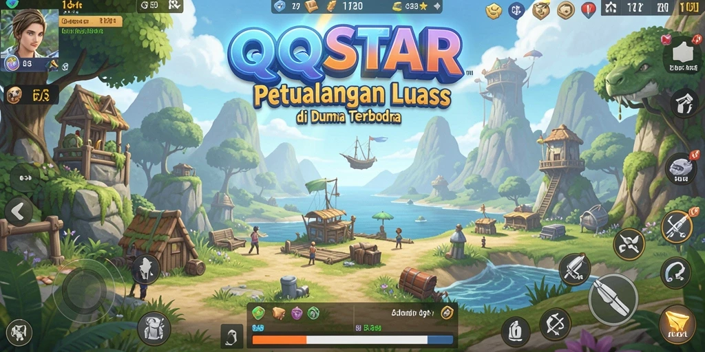 Tampilan gameplay Open World yang menakjubkan di QQSTAR.