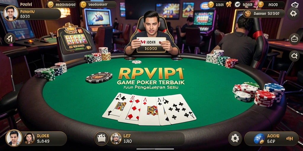 Screenshot gameplay RPVIP1 yang menunjukkan keseruan permainan poker.