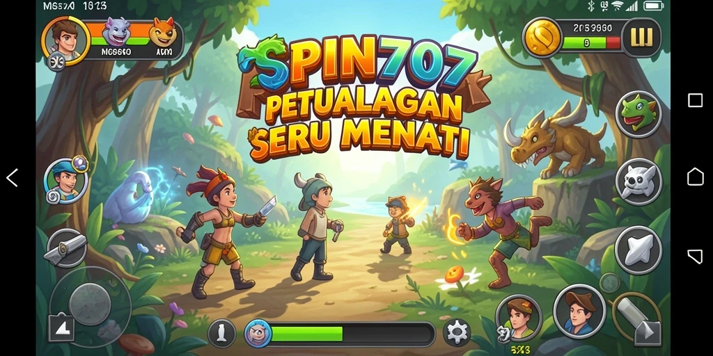 Tangkapan layar utama SPIN707 menunjukkan aksi petualangan yang mendebarkan.
