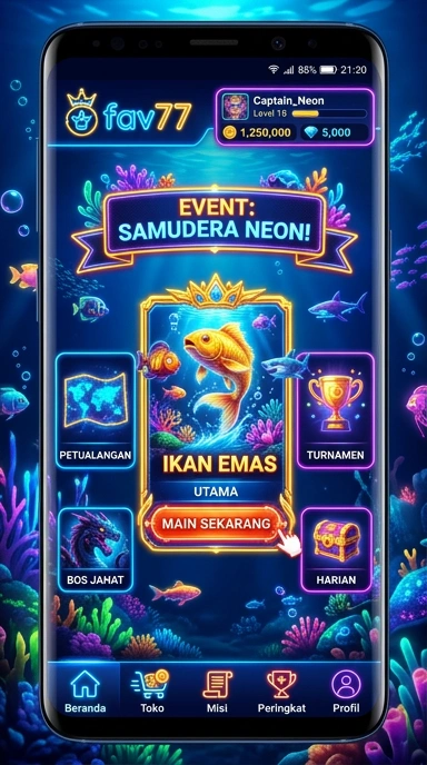 Tampilan utama aplikasi fav77 yang memudahkan pengguna.